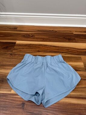 Light Blue Women's Elastic Waist Athletic Shorts